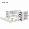 Twin Size Daybed with Storage, Built-In Desk & Charging Station, Wooden Bed with Side Shelves & Drawers/Trundle - ModernLuxe - 4 of 4