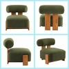 Boucle Accent Chair with Curved Backrest, Upholstered Lounge Chair with Solid Wood Frame, Cozy Armless Chair for Living Room or Bedroom-Koiai - 4 of 4