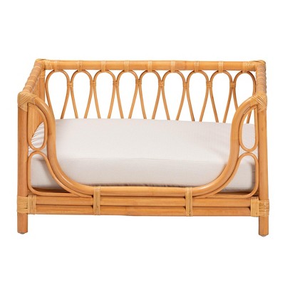 Kierra Small Honey Rattan Bohemian Elevated Pet Bed