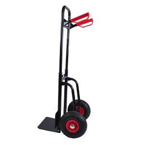Hand Truck Dolly 2 Wheel Dolly Cart And 4 Wheel Push Cart With Swivel Wheels 330 LBS Capacity Heavy-Duty Luggage Trolley Cart For Moving Warehouse - 1 of 4