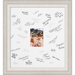 Trio Signature Mat Picture Frame – Guest Book Alternative for Weddings, Graduations, or Retirement – Autograph Photo Mat for Signature Board - 1 of 4