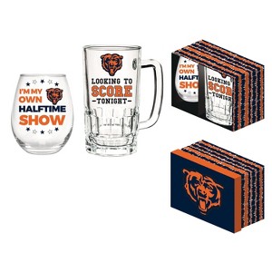 Evergreen Chicago Bears, Stemless 17OZ Wine & Beer 16 OZ Gift Set - 1 of 4