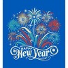 Happy New Year Vector Fireworks Adult Long Sleeve Hoodie - 2 of 2