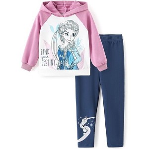 Disney Frozen Kids Girls Fall Casual Hoddie Top and Bottom Sets - 1 of 4