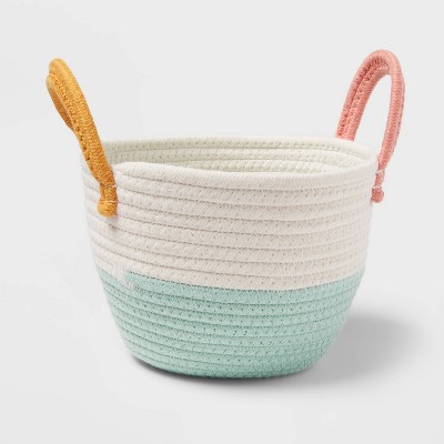 Image of Small Color Block Coiled Rope White/Light Green - Pillowfort™