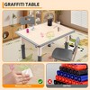 Toddler Table and Chair Set, Height Adjustable Kids Table and Chair Set of 4, Toddler Table for Reading, Drawing, Eating, for Ages Over 3 - 2 of 4