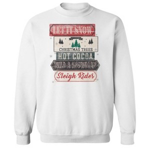 Rerun Island Men's Christmas Let It Snow Long Sleeve Graphic Cotton Sweatshirt - 1 of 1