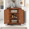 ALEXOUN Corner Bathroom Storage Cabinet with 2 Doors & Adjustable Shelves - Waterproof MDF Board, Space-Saving Design for Bathroom,Small Spaces - 2 of 4