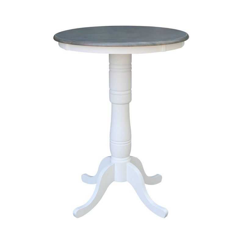Ronin Round Pedestal Table White/Heather Gray - International Concepts, 1 of 5