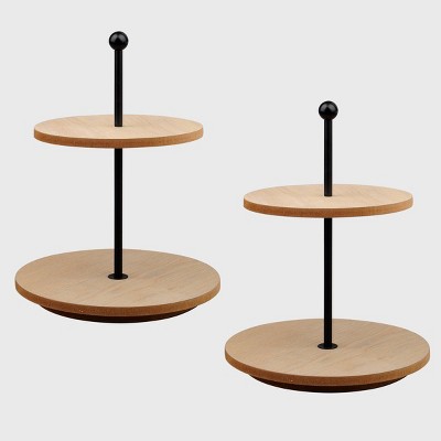 2ct Tiered Lazy Susan Wood - Bullseye's Playground™