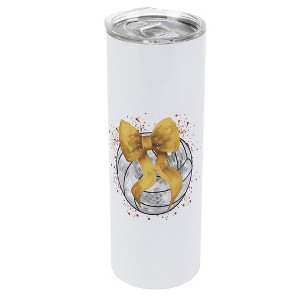 Elanze Designs 20 Ounce Stainless Steel On the Go Travel Tumbler With Push Top Lid, Volleyball Red Paint Splatter - 1 of 1