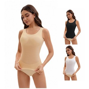 INSPIRE CHIC Women's 3 Pcs Wide Strap Built-In Padded Bras Casual Tank Camisoles - 1 of 4