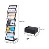 Unique Bargains Exhibition Foldable 5 Layers Brochure Magazine Display Racks with Wheels Black - 2 of 4