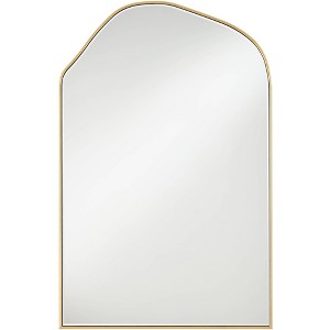 Noble Park Arch Top Vanity Wall Mirror Modern Beveled Glass Gold Wood Frame 26" Wide for Bathroom Bedroom Living Room Home Office - 1 of 4