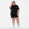 Pride Adult Smiley World Rainbow Heart Drop Shoulder Short Sleeve T-Shirt - Black - 3 of 3