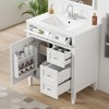 30" Modern Bathroom Vanity with Top Sink, 2 Drawers, Tip-Out Drawer & Adjustable Shelf, Bathroom Storage Cabinet - ModernLuxe - 2 of 4