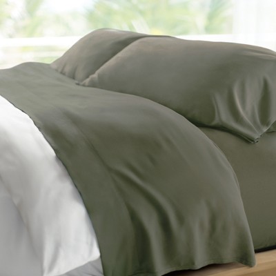 Cariloha Retreat 4-piece Sateen Sheet Set | Oasis Green | Split King ...