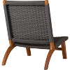 Balkene Home 64010 Costa Rica Outdoor Modern Lounge Chair Eucalyptus Wood, Woven Web Seat, Mid Century Design, Reclining, Charcoal Gray - 3 of 4