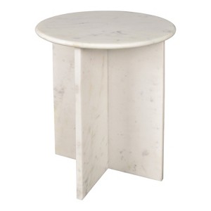 JONATHAN Y Javier 17.75" Contemporary Natural Marble Handmade X-Shaped End Table - 1 of 4