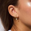 3 Pairs Small Gold Hoop Earring, 14K Gold Plated Earring Stacks Butterfly Heart Star Moon Bow Four Leaf Rhombus Round CZ Pearl - 2 of 4