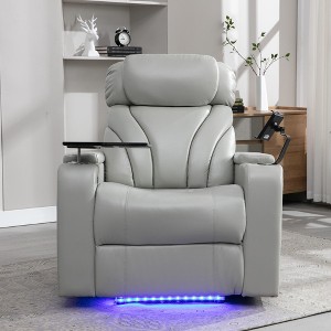 Power Motion Recliner with Bluetooth Speaker, USB Ports & LED Lights - Electric Reclining Chair with Cup Holder & Storage - 1 of 4