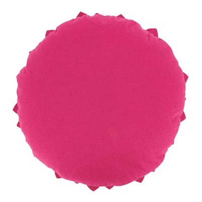 Fuchsia Felt Flower Shaped Decorative Throw Pillow