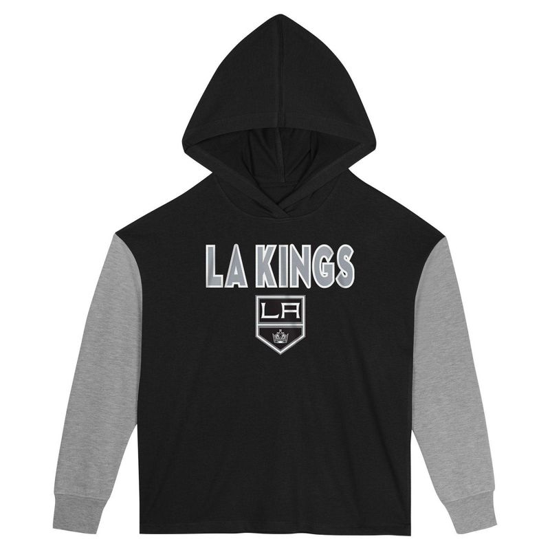 NHL Los Angeles Kings Girls&#39; Poly Fleece Hooded Sweatshirt, 2 of 4