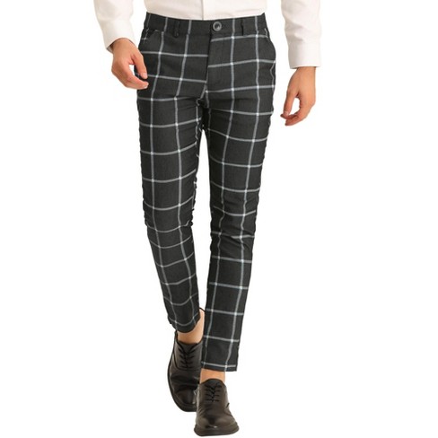 Black and white hot sale plaid dress pants