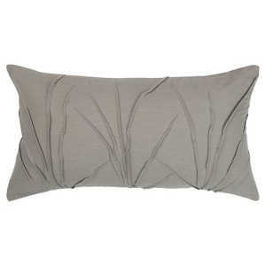 Textured Solid Decorative Filled Oversize Lumbar Throw Pillow Gray - Rizzy Home