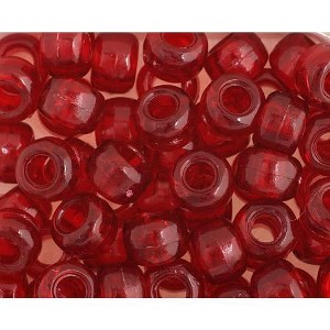 John Bead 1000 Pieces 9mm Plastic Crow Beads Transparent Ruby Pony Bead for DIY Arts and Crafts Making Supplies - 1 of 3