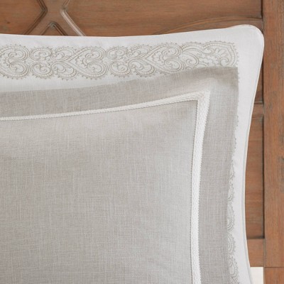 Queen White Microfiber Comforter Set with Decorative Pillows