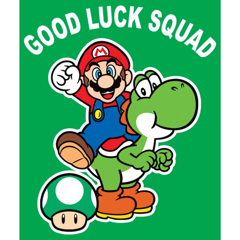 Juniors Womens Nintendo Super Mario St. Patrick's Day Good Luck Squad T-Shirt, 2 of 5