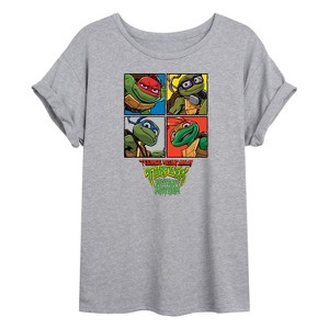 Women's - Teenage Mutant Ninja Turtles Mutant Mayhem - Mutant Mahem Grid Oversized Graphic T-Shirt - 1 of 4