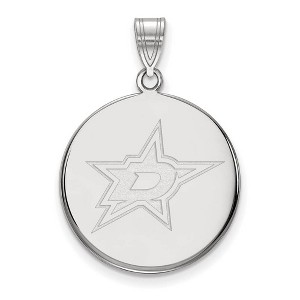 Black Bow Jewelry 14k White Gold Dallas Stars NHL Large Pendant - 1 of 3