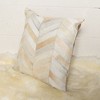 Natural Torino Chevron Cowhide Pillow | 2-Pack | Tan | 18"x18" - 4 of 4