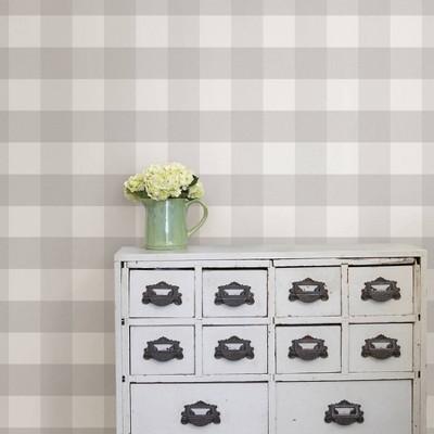 Grey and White Buffalo Check Peel & Stick Wallpaper