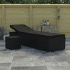 vidaXL Sun Lounger with Cushion and Tea Table Poly Rattan Black - 2 of 4