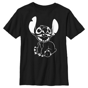 Boy's Lilo & Stitch Black and White Stitch T-Shirt - 1 of 4