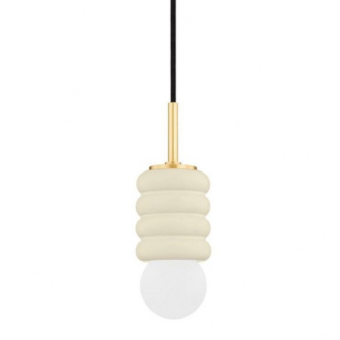 Mitzi Bibi 2 - Light Pendant in  Aged Brass/Ceramic Antique Ivory - image 1 of 4