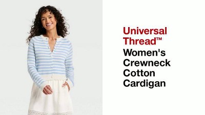 Women's Crewneck Cotton Cardigan - Universal Thread™