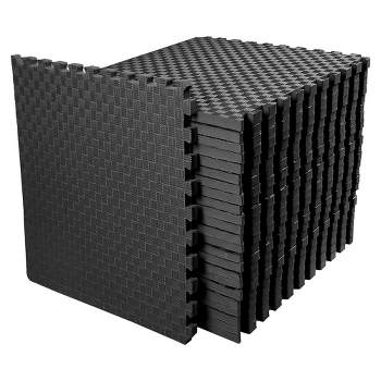 BalanceFrom Fitness 72 Square Foot Interlocking Extra Thick 1 Inch High Density Nonslip Exercise Mat Tiles with 18 24 x 24 Inch Pieces, Black