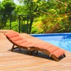 Tangkula Folding Wood Lounge Outdoor Wooden Chaise Chair with Cushion - image 2 of 4