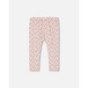 Deux par Deux Girl Printed Capri Legging Small Flowers on Cream Background - 3 of 4
