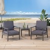 Willowbrook 2pc Acacia Wood Club Chairs - Gray/Dark Gray - Christopher Knight Home - 2 of 4