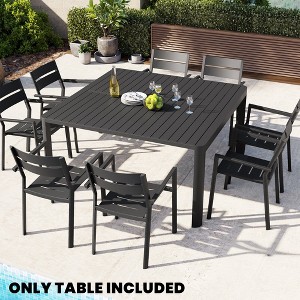Crestlive Products Expandable Aluminum Outdoor Dining Table for 6-8, 58" X 58" Extendable Patio Table Adjustable Rectangular Square Table - 1 of 4