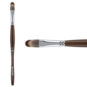 Borciani e Bonazzi Unico Synthetic Mongoose Artist Paint Brush - Series 802 Filbert - Size #14 - Watercolors, Oil & Acrylic Paint - Handcrafted in - 1 of 4