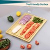 Cutting Board, Bamboo Stove Top Cover, Over the Sink Chopping Board with Juice Groove and Handle - 2 of 4