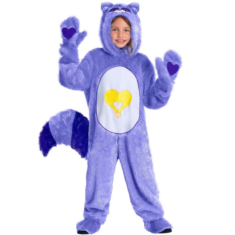HalloweenCostumes.com Toddler Bright Heart Raccoon Care Bears & Cousins Costume., 1 of 4