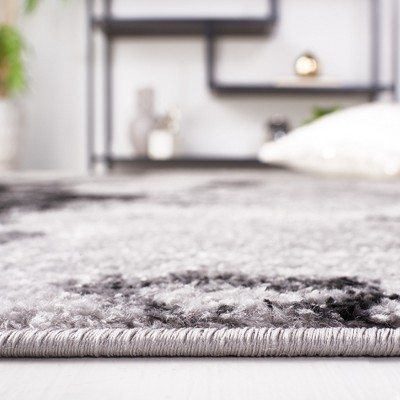 Adirondack Grey and Black Abstract Runner Rug 2'6" x 6'