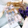 LOVELAY CREATIONS Blue Medium Almond Summer Press-On Nails with 3D Flowers - 2 of 4